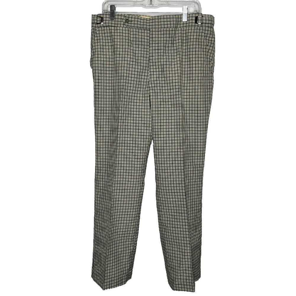 Vintage 70s Muses Atlanta Golf Slacks Pants Size 34 x 28.5 Green Yellow Plaid